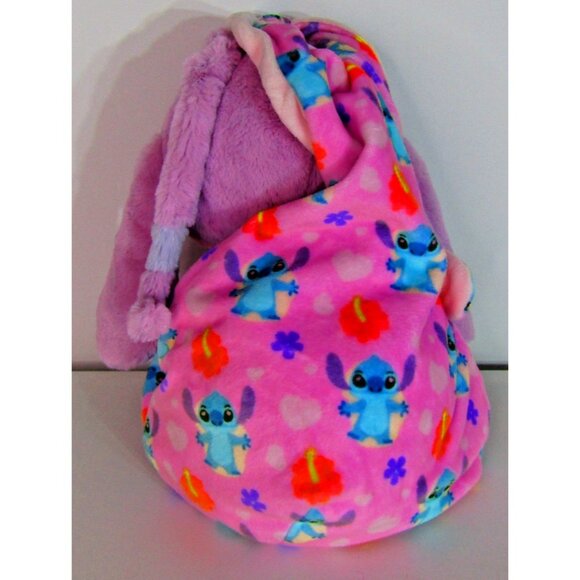 Disney Parks Lilo & Stitch Baby Angel Tropical Hoodie Blanket Pouch Plush - Picture 5 of 9